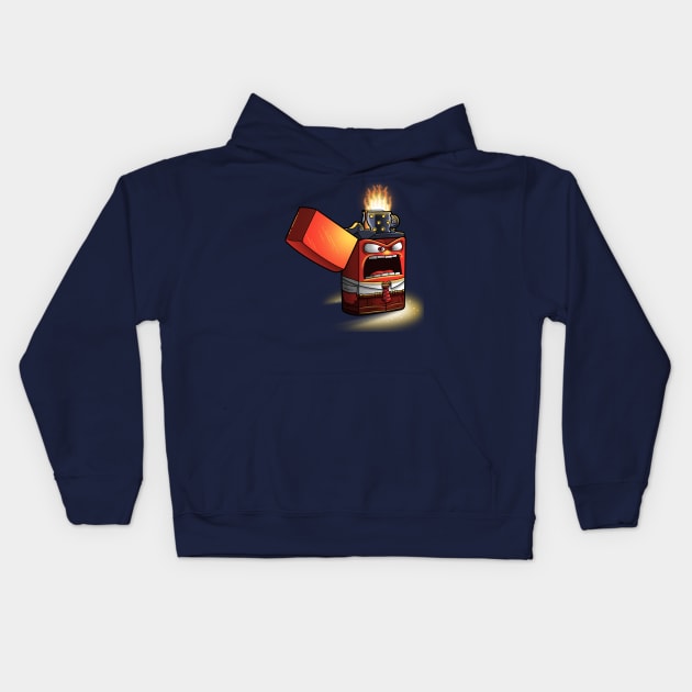 Angry lighter Kids Hoodie by Lupo